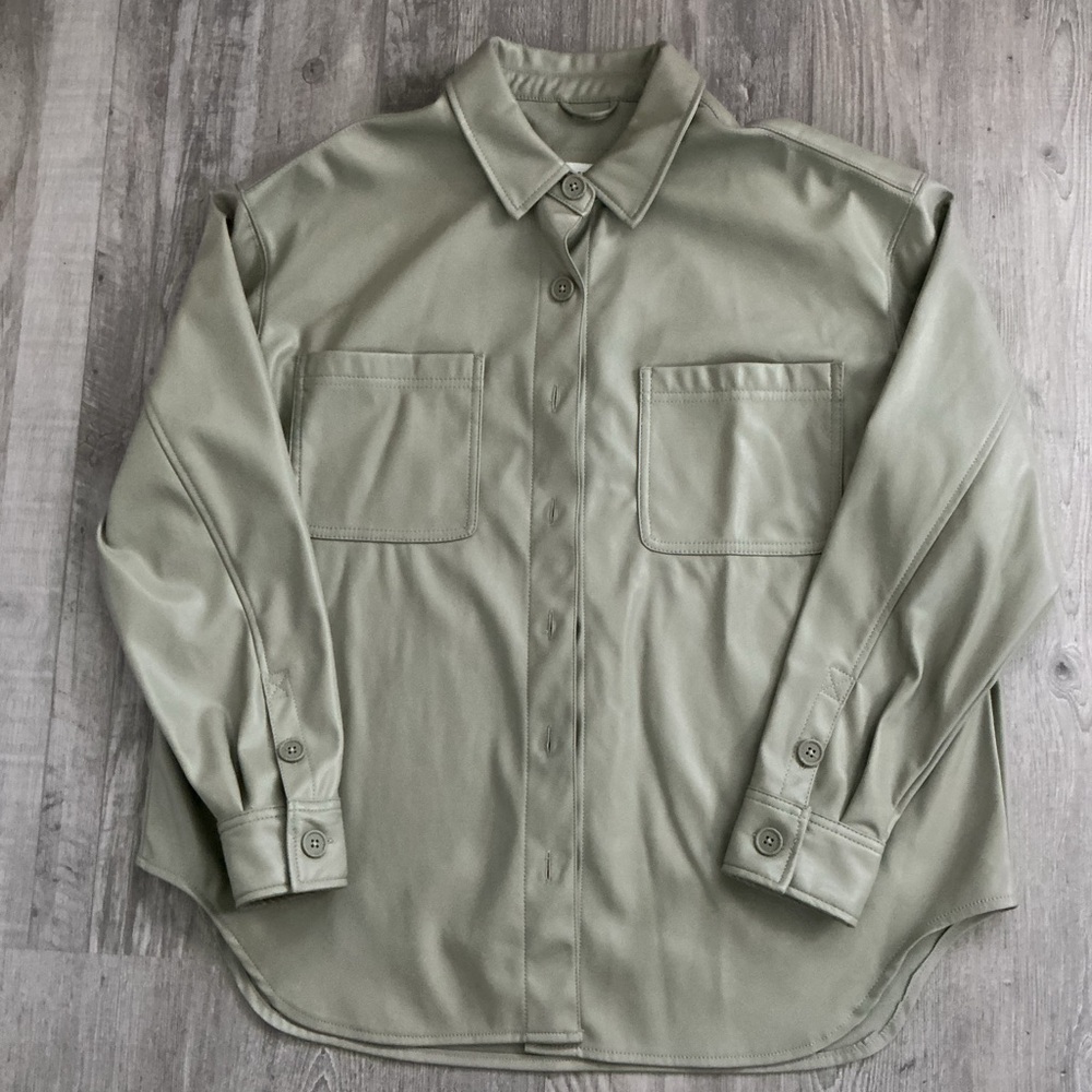 American Eagle Faux Leather Shacket